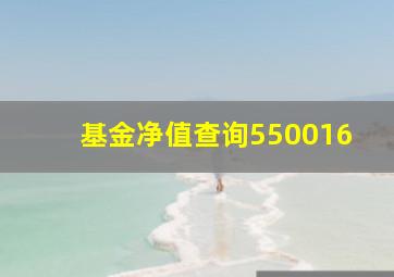 基金净值查询550016