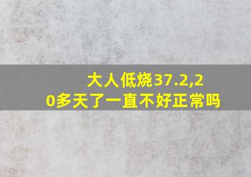 大人低烧37.2,20多天了一直不好正常吗