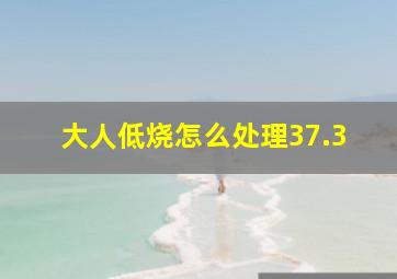 大人低烧怎么处理37.3