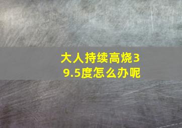 大人持续高烧39.5度怎么办呢