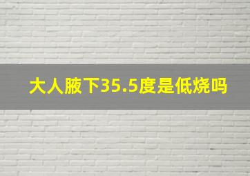 大人腋下35.5度是低烧吗