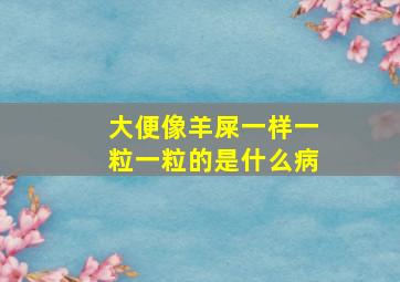 大便像羊屎一样一粒一粒的是什么病