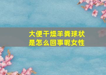 大便干燥羊粪球状是怎么回事呢女性