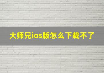 大师兄ios版怎么下载不了