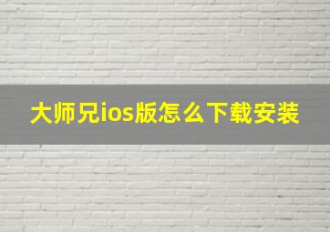 大师兄ios版怎么下载安装