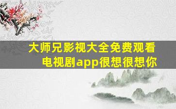 大师兄影视大全免费观看电视剧app很想很想你