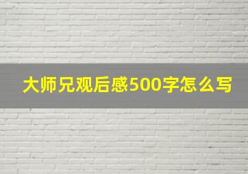 大师兄观后感500字怎么写