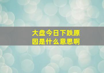 大盘今日下跌原因是什么意思啊