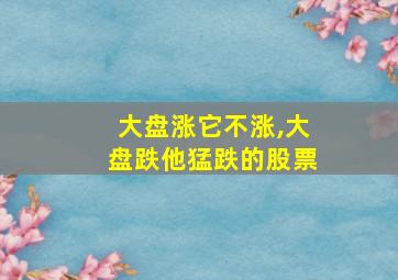 大盘涨它不涨,大盘跌他猛跌的股票