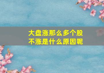 大盘涨那么多个股不涨是什么原因呢