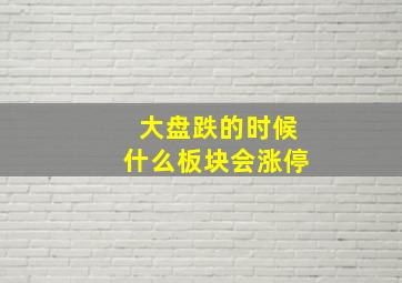 大盘跌的时候什么板块会涨停