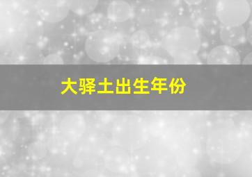 大驿土出生年份