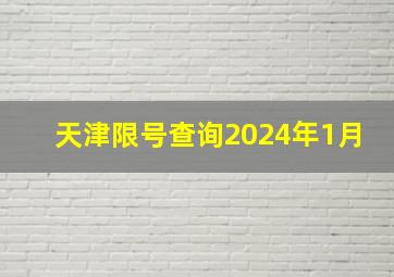 天津限号查询2024年1月