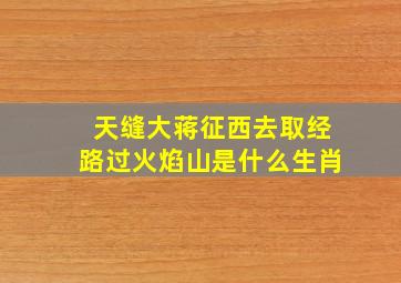 天缝大蒋征西去取经路过火焰山是什么生肖