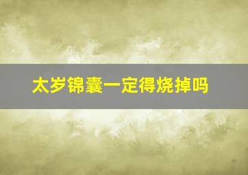 太岁锦囊一定得烧掉吗