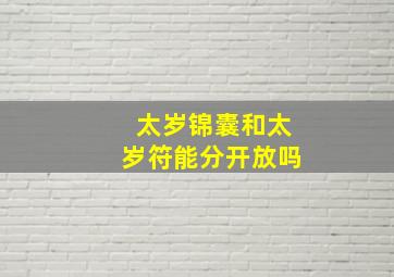 太岁锦囊和太岁符能分开放吗