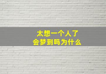 太想一个人了会梦到吗为什么