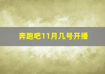 奔跑吧11月几号开播