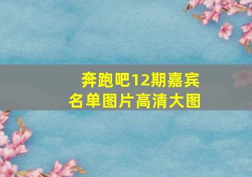 奔跑吧12期嘉宾名单图片高清大图