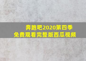 奔跑吧2020第四季免费观看完整版西瓜视频