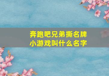 奔跑吧兄弟撕名牌小游戏叫什么名字