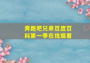 奔跑吧兄弟百度百科第一季在线观看