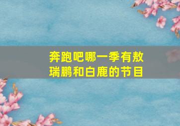 奔跑吧哪一季有敖瑞鹏和白鹿的节目