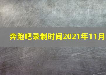 奔跑吧录制时间2021年11月