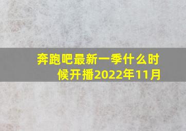 奔跑吧最新一季什么时候开播2022年11月