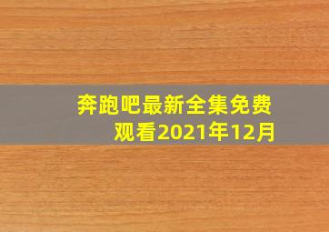 奔跑吧最新全集免费观看2021年12月