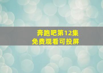 奔跑吧第12集免费观看可投屏