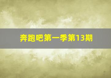 奔跑吧第一季第13期