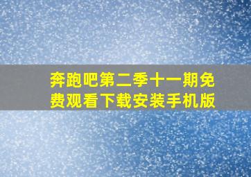 奔跑吧第二季十一期免费观看下载安装手机版