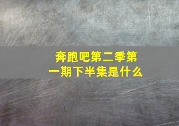 奔跑吧第二季第一期下半集是什么