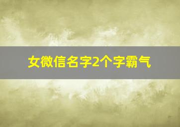 女微信名字2个字霸气