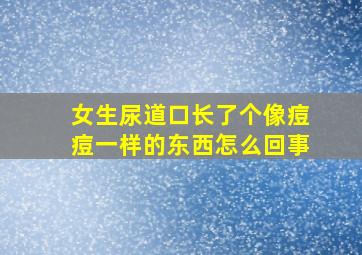 女生尿道口长了个像痘痘一样的东西怎么回事