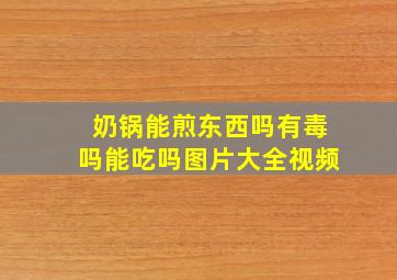 奶锅能煎东西吗有毒吗能吃吗图片大全视频