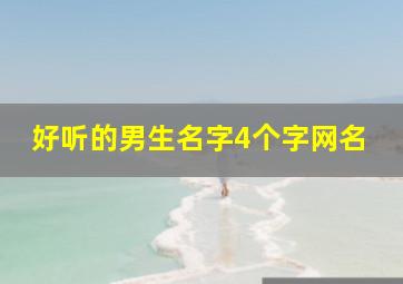 好听的男生名字4个字网名