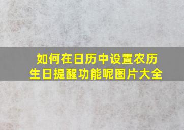 如何在日历中设置农历生日提醒功能呢图片大全