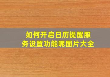 如何开启日历提醒服务设置功能呢图片大全