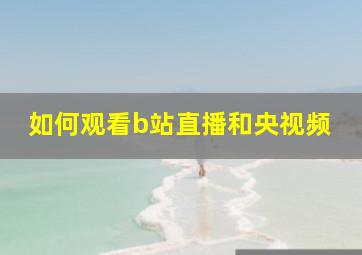 如何观看b站直播和央视频