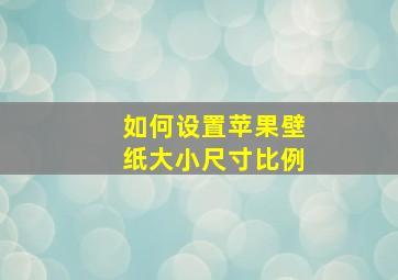 如何设置苹果壁纸大小尺寸比例