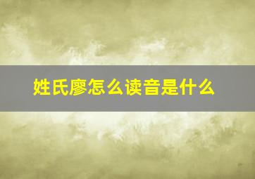 姓氏廖怎么读音是什么