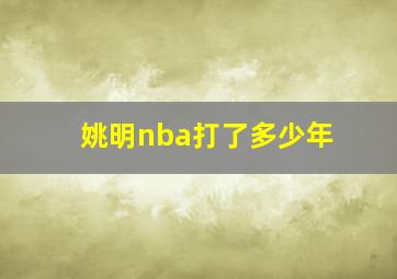 姚明nba打了多少年