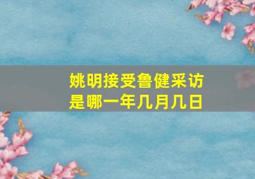 姚明接受鲁健采访是哪一年几月几日