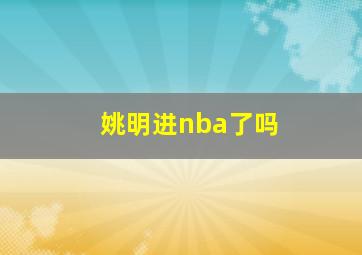 姚明进nba了吗