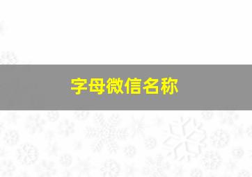 字母微信名称