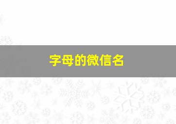 字母的微信名