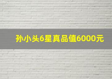 孙小头6星真品值6000元