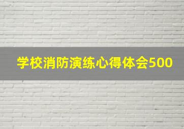 学校消防演练心得体会500